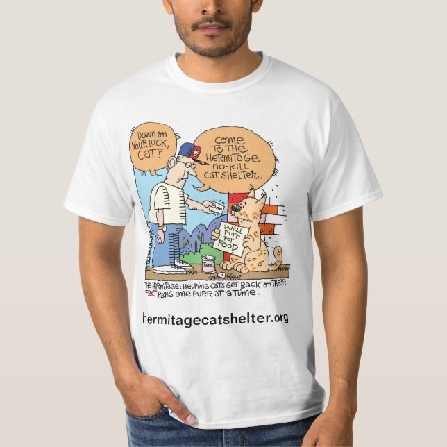 Down on Luck Cat- T-Shirt (Front)