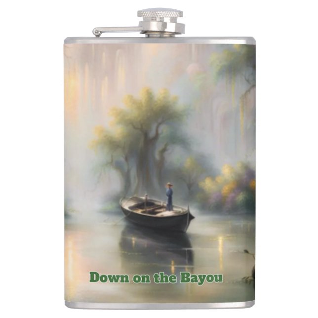 Down on the Bayou Hip Flask (Front)