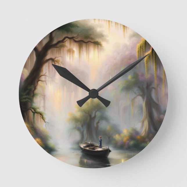 Down on the Bayou Round Clock (Front)