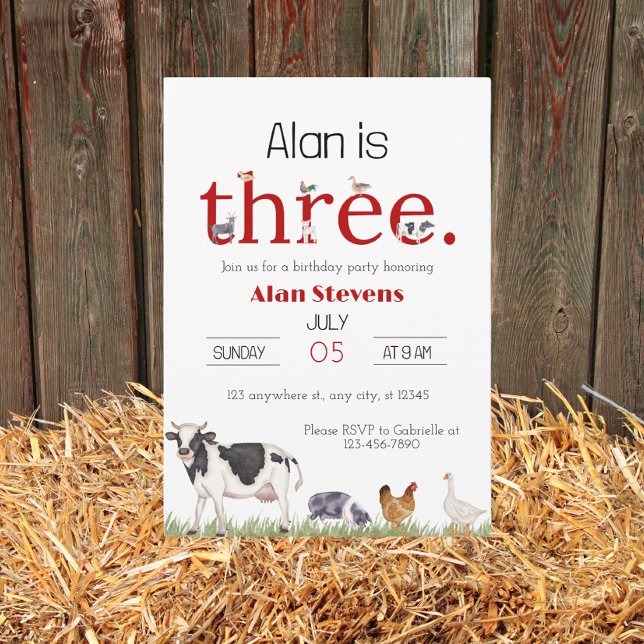 Down on the Farm : 3e anniversaire Bash Invitation (Créateur téléchargé)