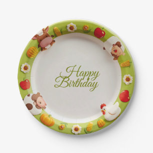 Down on the Farm Birthday Party Paper Plate – Cute