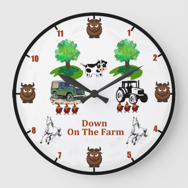'Down On The Farm' Wall Clock (Front)