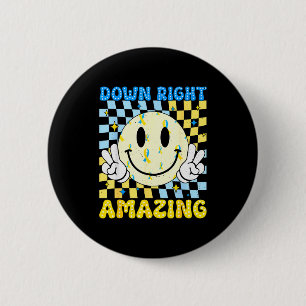 Down Right Amazing World Down Syndrome Awareness B 2 Inch Round Button