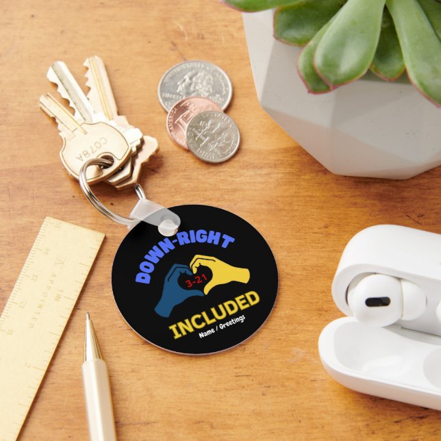 Down-Right Included World Down Syndrome Day Aware Keychain (Desk)
