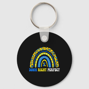 Down Right Perfect Down Syndrome Awareness Family Keychain