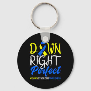 Down Right Perfect Down Syndrome Awareness Keychain