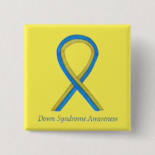 Down Syndrome Art Awareness Ribbon Pin Button