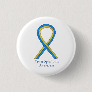 Down Syndrome Art Awareness Ribbon Pin Buttons