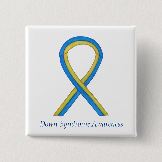 Down Syndrome Art Awareness Ribbon Pin Buttons (Front)