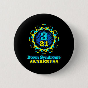 Down Syndrome Awareness Blue Yellow 3 21 2 Inch Round Button