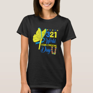 Down Syndrome Awareness Butterfly 21 March Support T-Shirt