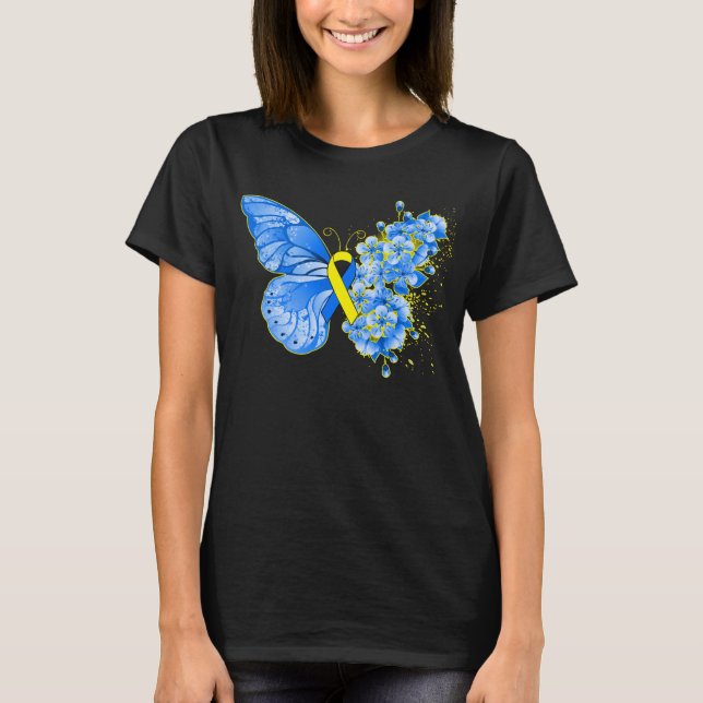 Down Syndrome Awareness Butterfly T-Shirt (Front)