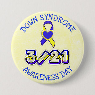 Down Syndrome Awareness Day 3.21 Ribbon Button