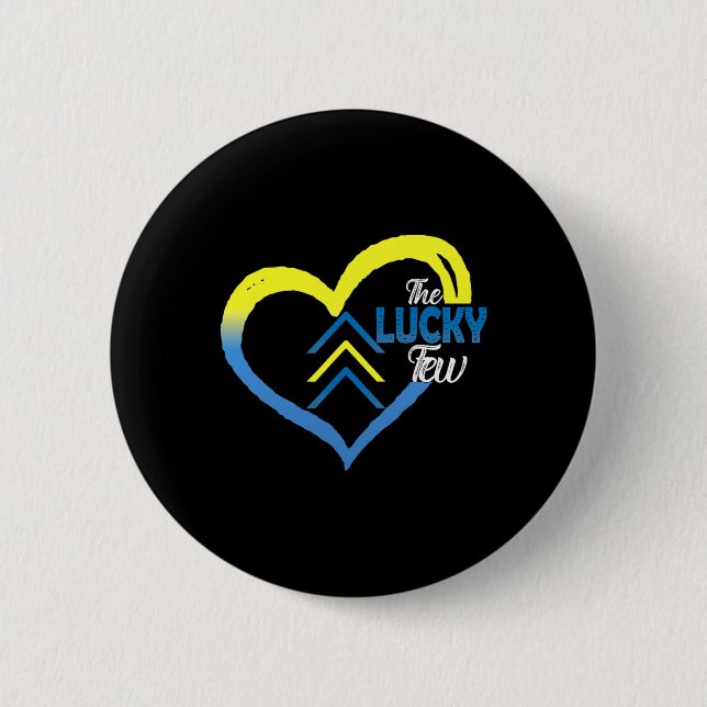 Down Syndrome Awareness Day 3 Arrows Lucky Few Tat 2 Inch Round Button (Front)