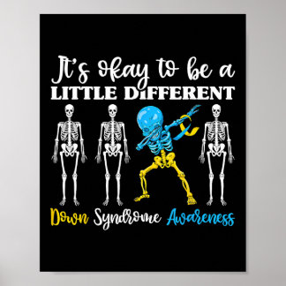 Down Syndrome Awareness Day Dabbing Kid Skeleton  Poster