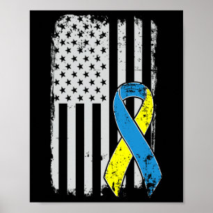 Down Syndrome Awareness - Distressed Us American F Poster