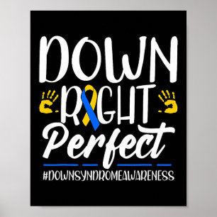 Down Syndrome Awareness Down Right Perfect  Poster