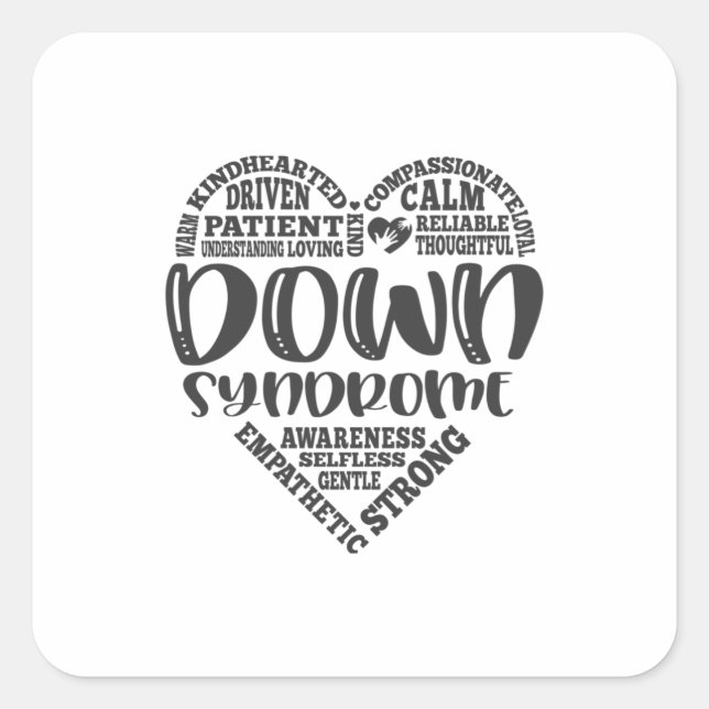 Down syndrome awareness, downs syndrome square sticker (Front)