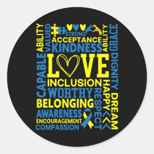 Down Syndrome Awareness Extra Chromosome Trisonomy Classic Round Sticker