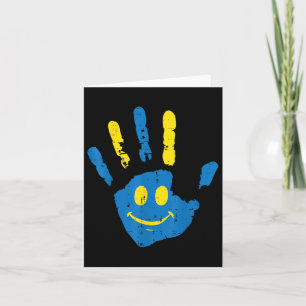 Down Syndrome Awareness Hand Smile Trisomy 21 Men Card