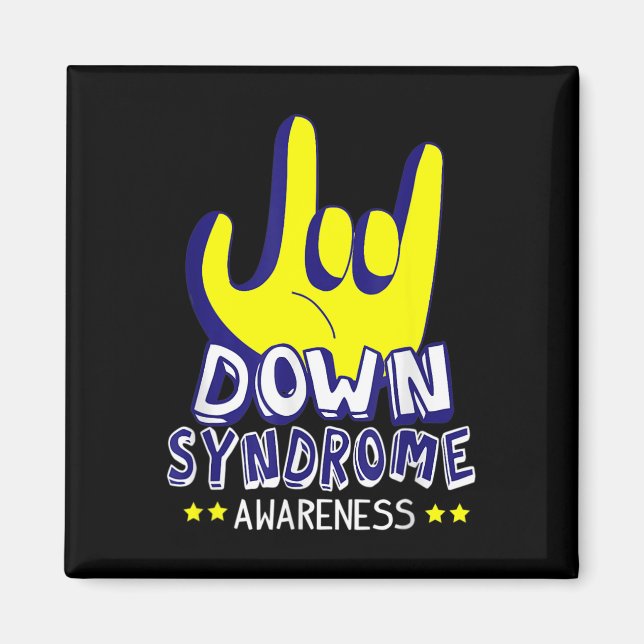 Down Syndrome Awareness I Love You ASL Hand Sign  Magnet (Front)