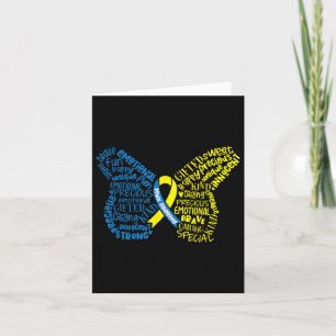 Down Syndrome Awareness Month Butterfly Word Cloud Card