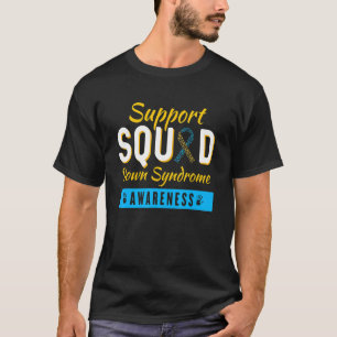 Down Syndrome Awareness Month Ribbon Support Squad T-Shirt