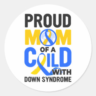 Down Syndrome Awareness Proud Mom Classic Round Sticker