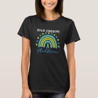 Down Syndrome Awareness Rainbow T21 Yellow Blue Ri