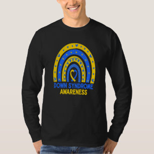 Down Syndrome Awareness Rainbow T21 Yellow Blue Ri T-Shirt
