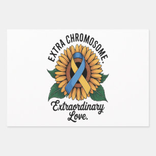 Down Syndrome Awareness Sunflower Wrapping Paper Sheet
