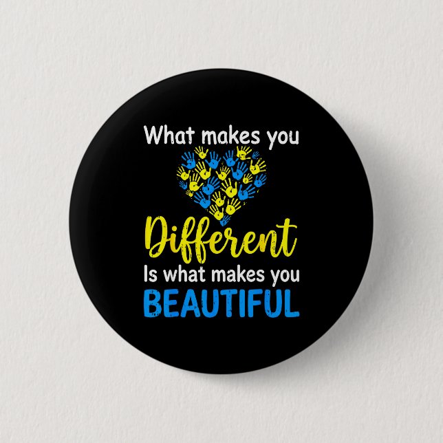 Down syndrome awareness support world down syndrom 2 inch round button (Front)
