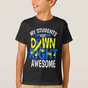 Down Syndrome Awareness T21 Day Women Teacher  T-Shirt