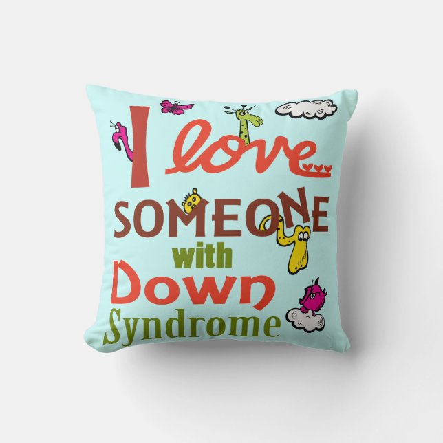 Down syndrome awareness throw pillow (Front)