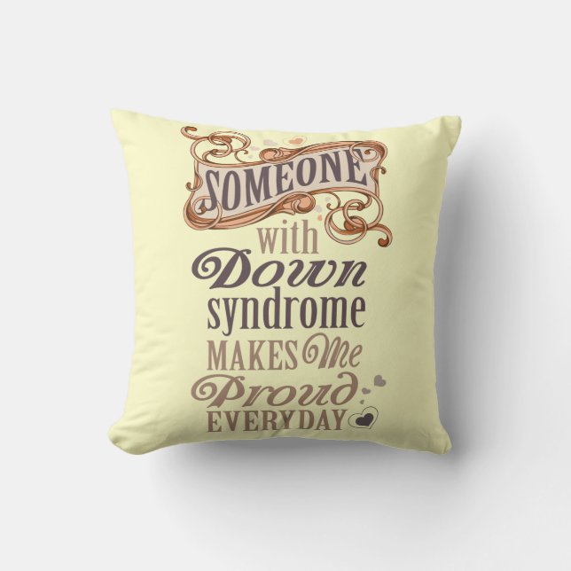 Down syndrome awareness throw pillow (Front)
