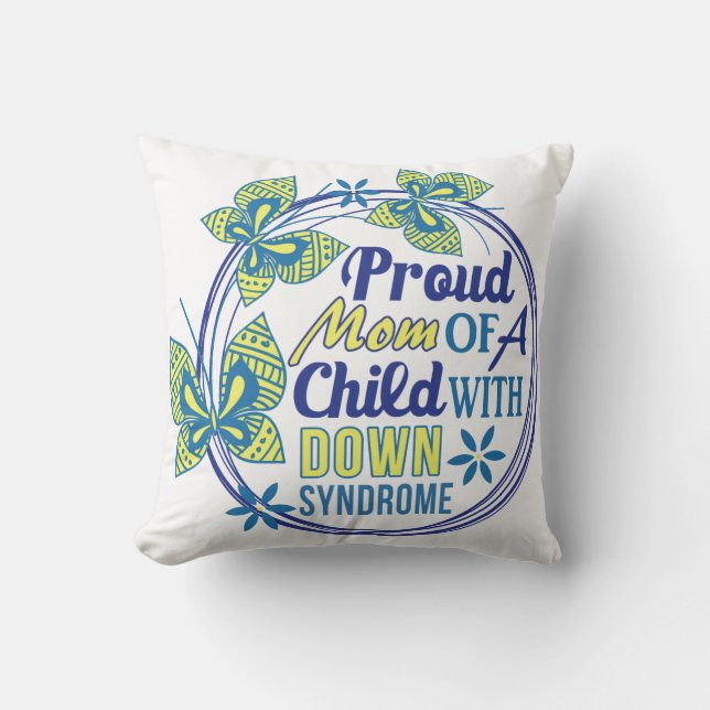 Down syndrome Awareness Throw Pillow (Front)