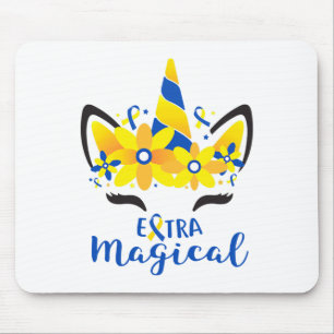 Down Syndrome Awareness Unicorn Girl Mom Extra Mag Mouse Pad