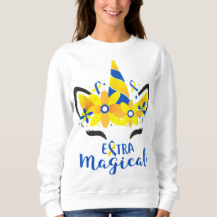 Down Syndrome Awareness Unicorn Girl Mom Extra Mag Sweatshirt
