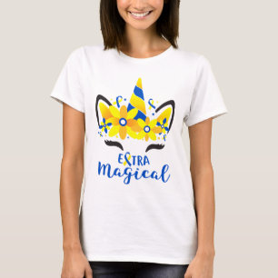 Down Syndrome Awareness Unicorn Girl Mom Extra Mag T-Shirt