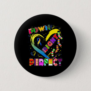 Down Syndrome Blue Ribbon Rock Your Sock T21 Aware 2 Inch Round Button