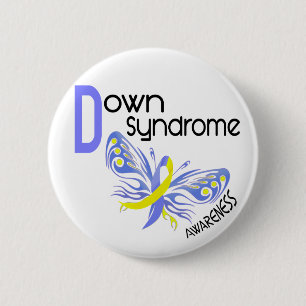 Down Syndrome BUTTERFLY 3.1 2 Inch Round Button