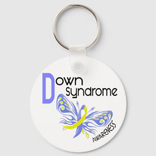 Down Syndrome BUTTERFLY 3.1 Keychain
