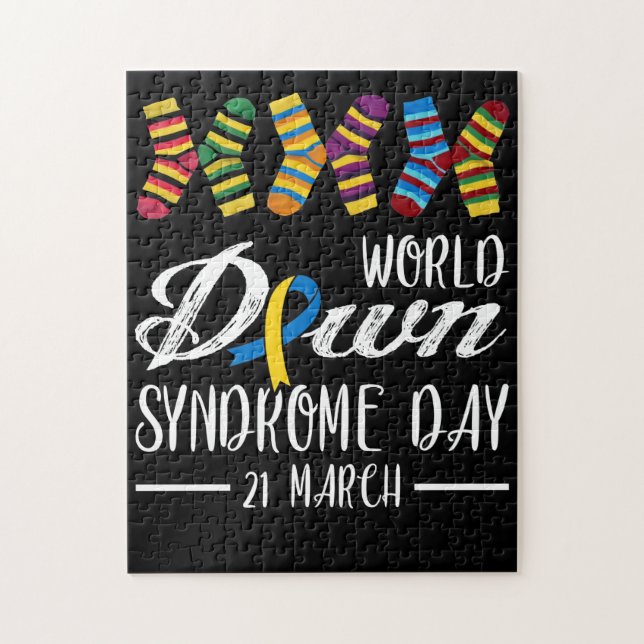 Down Syndrome Day Awareness Socks 21 March Jigsaw Puzzle (Vertical)