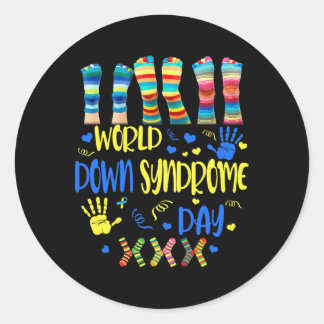 Down Syndrome Day Awareness Socks Down Right Gift  Classic Round Sticker