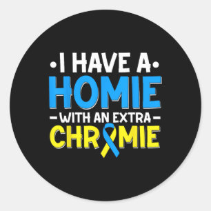 Down Syndrome Day Trisomy 21 Down Syndrome Awarene Classic Round Sticker