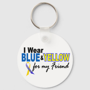 Down Syndrome I Wear Blue & Yellow For My Friend 2 Keychain