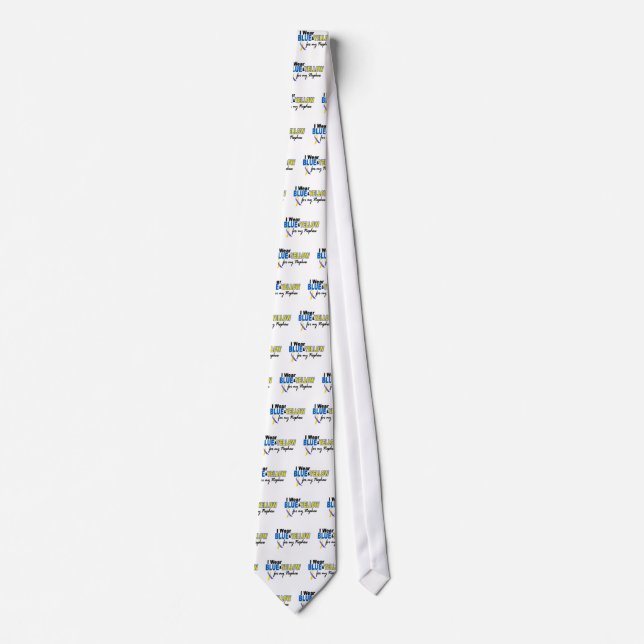 Down Syndrome I Wear Blue & Yellow For My Nephew 2 Tie (Front)
