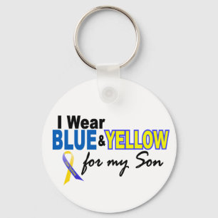 Down Syndrome I Wear Blue & Yellow For My Son 2 Keychain