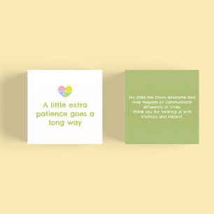 Down Syndrome Patience & Understanding Notice Card