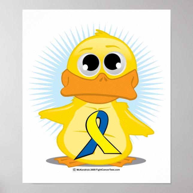 Down Syndrome Ribbon Duck Poster (Front)